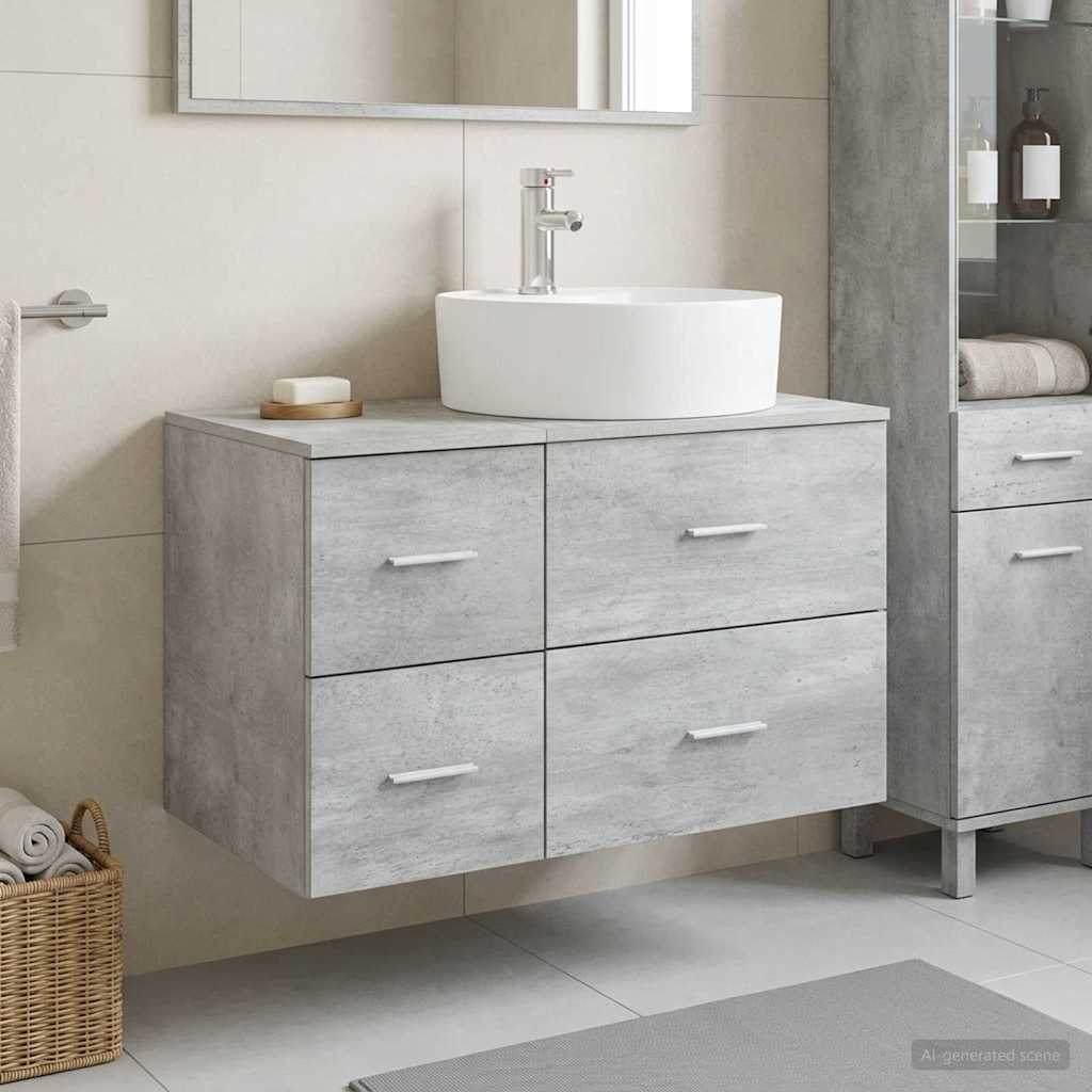 vidaXL Juego de muebles de baño 2 uds. Gris Hormigón