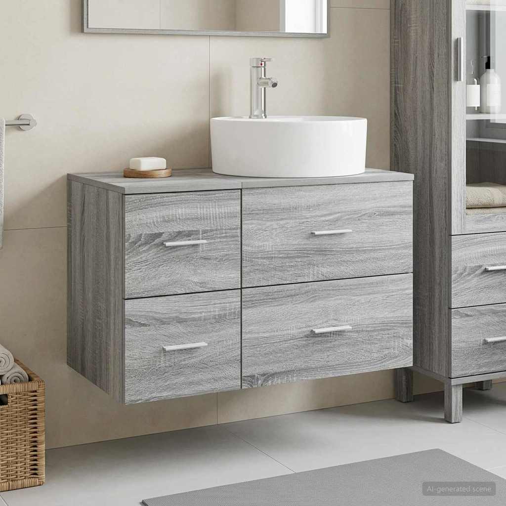 vidaXL Juego de muebles de baño 2 uds. Sonoma gris