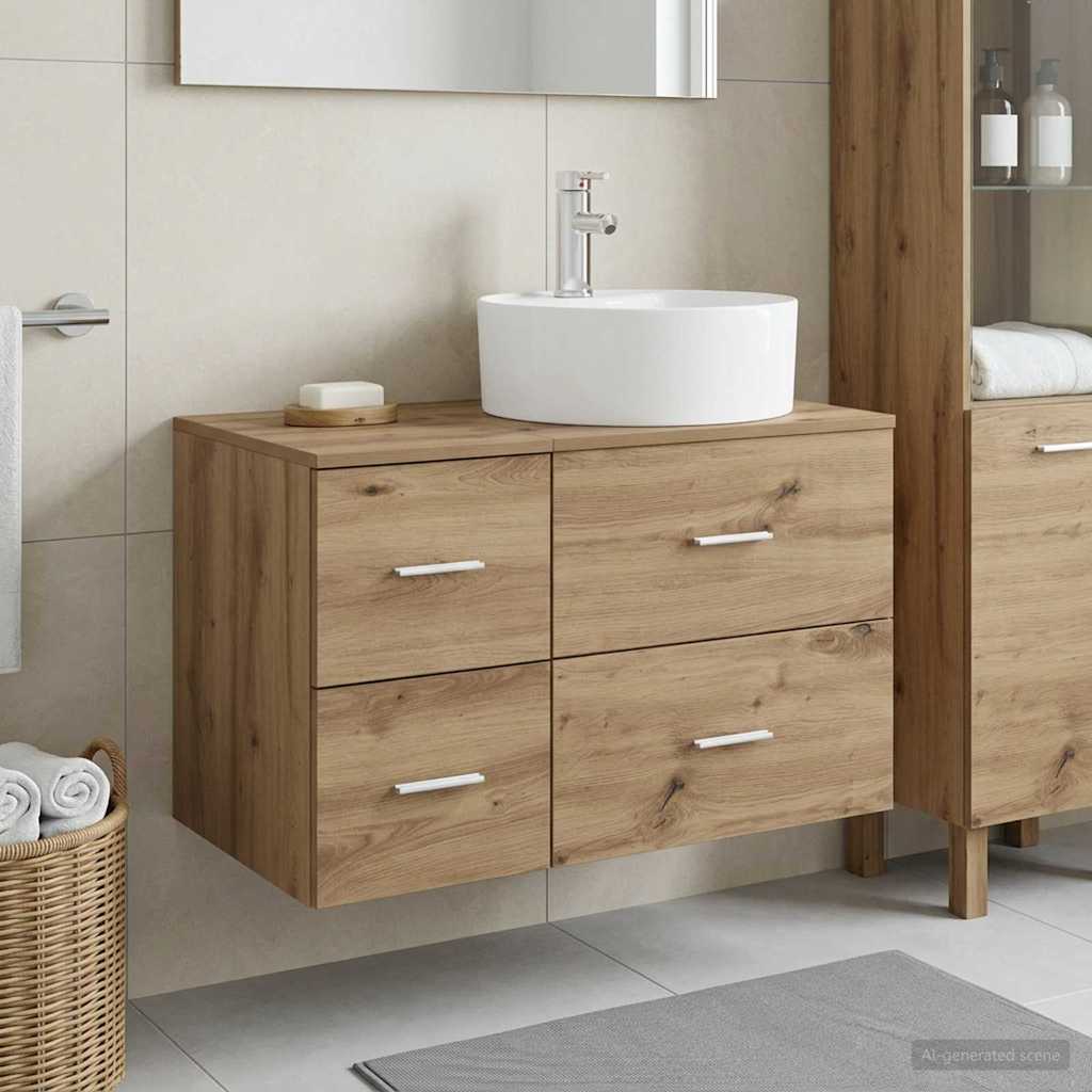 vidaXL Juego de muebles de baño 2 uds. Roble artisan
