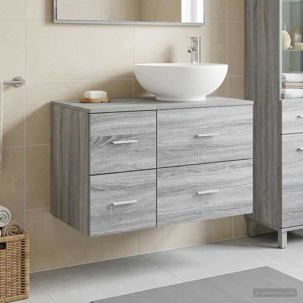 vidaXL Juego de muebles de baño 2 uds. Sonoma gris