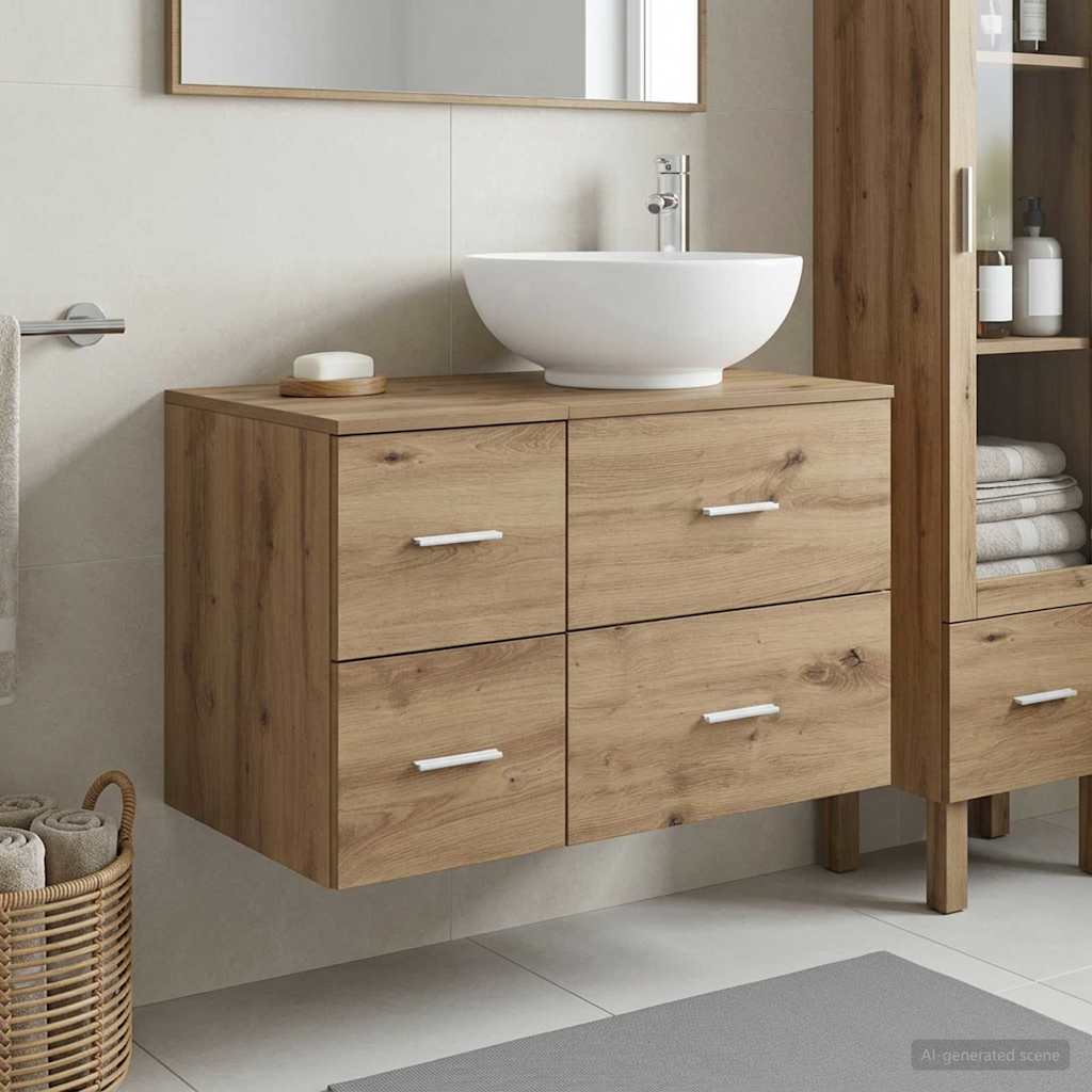 vidaXL Juego de muebles de baño 2 uds. Roble artisan