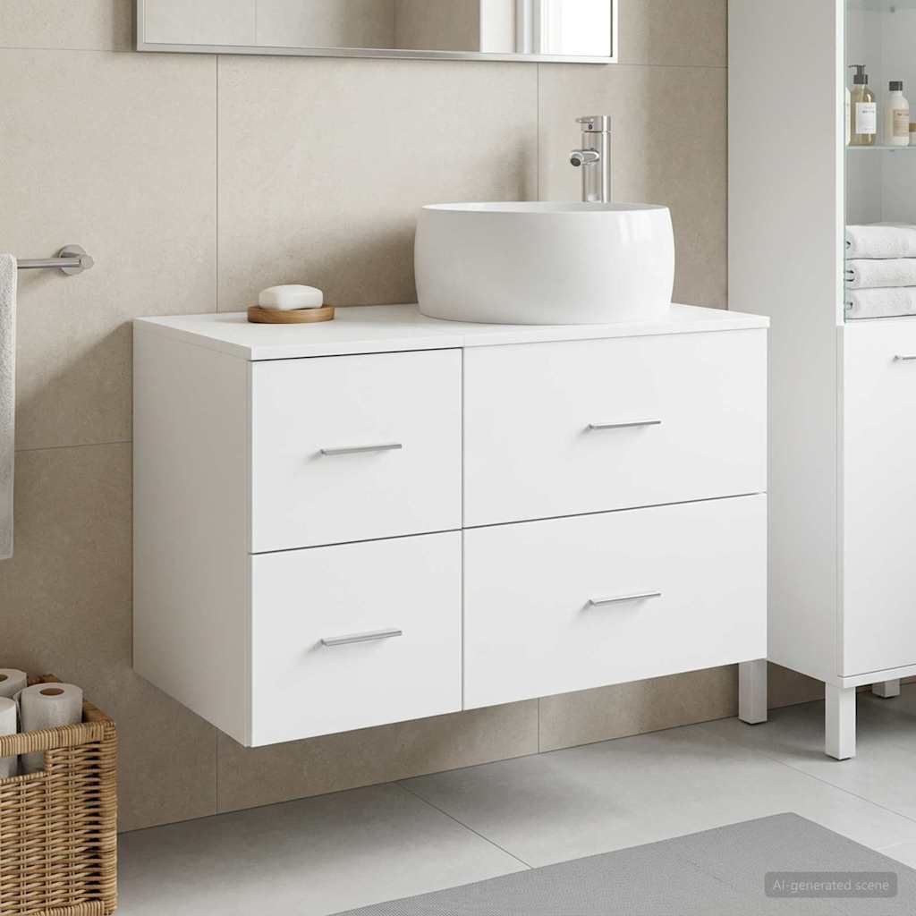 vidaXL Juego de muebles de baño 2 uds. Blanco Madera de ingeniería