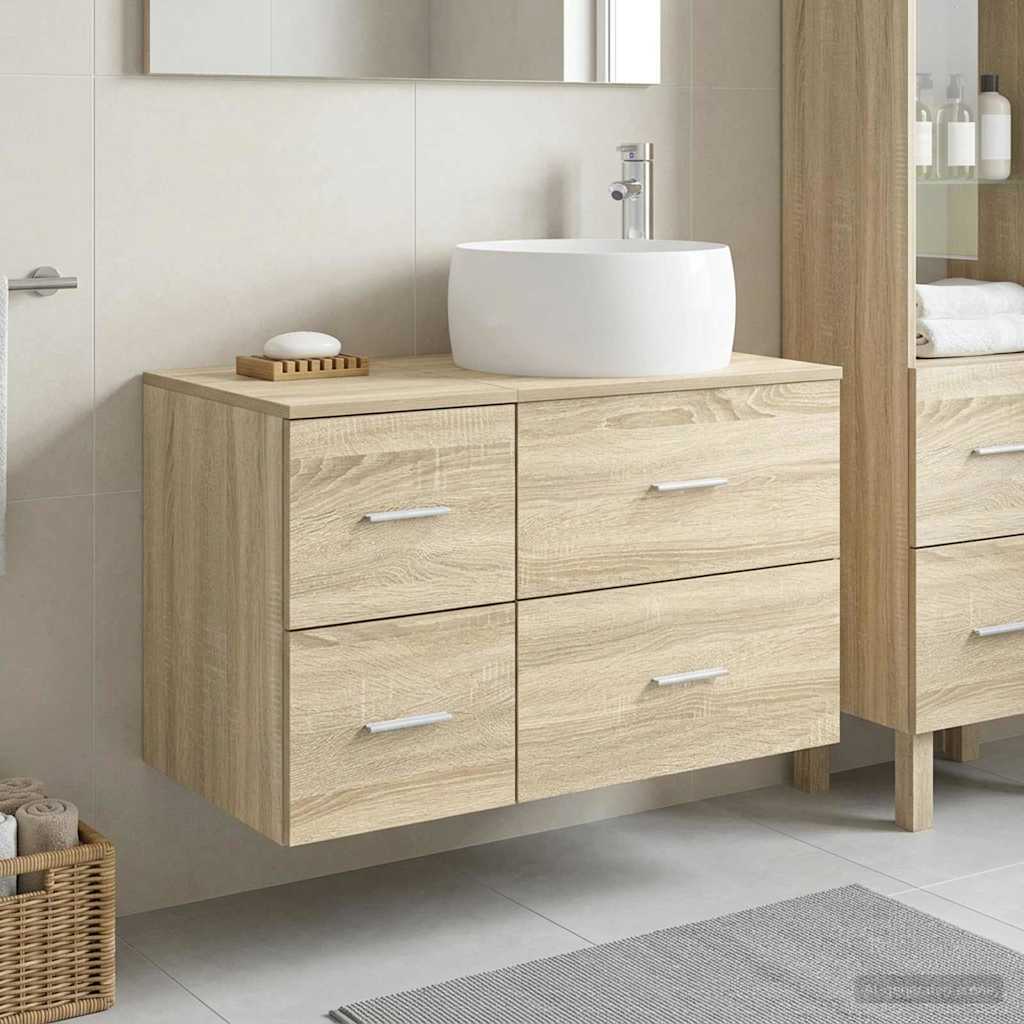 vidaXL Juego de muebles de baño 2 uds. Roble Sonoma