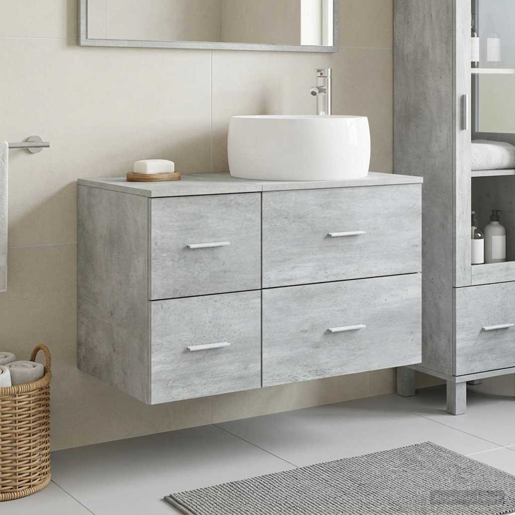 vidaXL Juego de muebles de baño 2 uds. Gris Hormigón