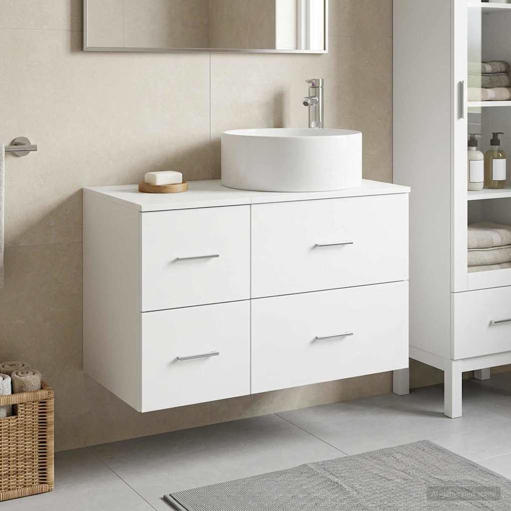 vidaXL Juego de muebles de baño 2 uds. Blanco Madera de ingeniería