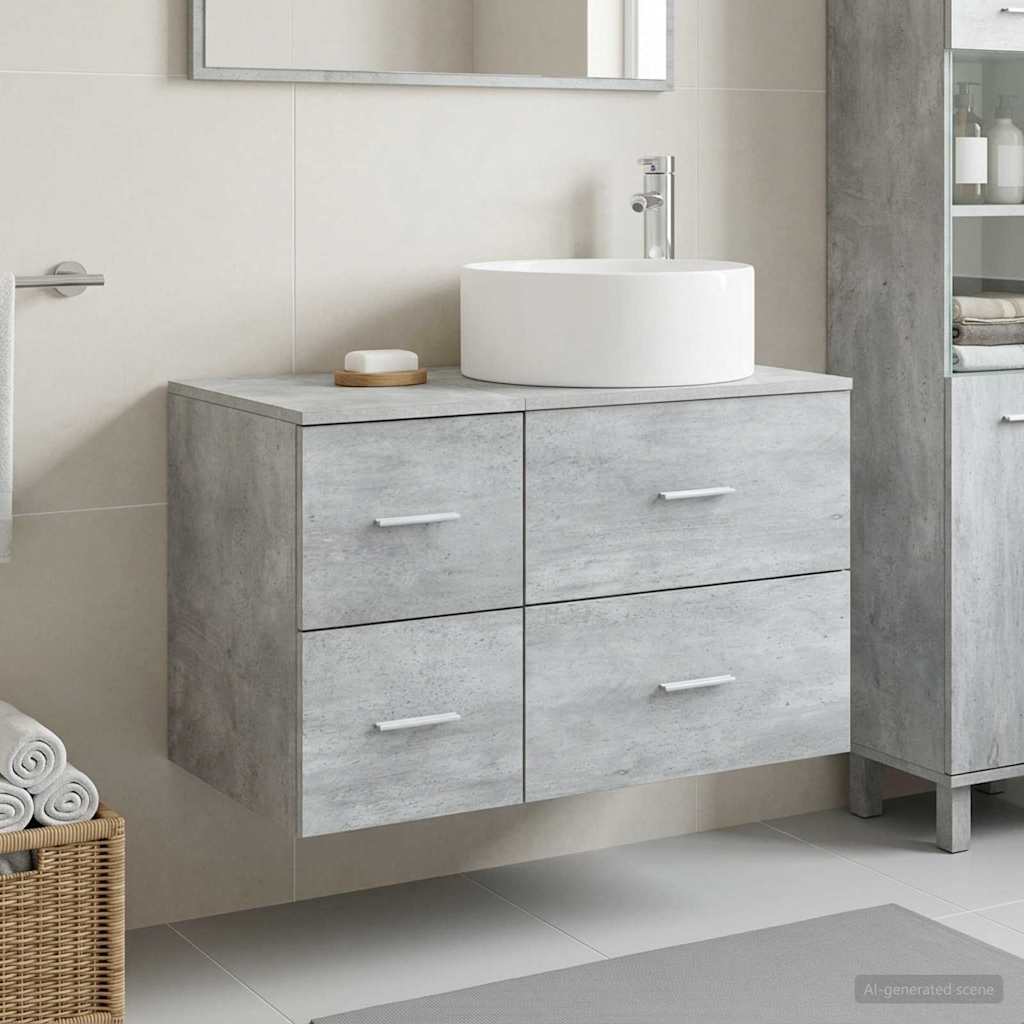 vidaXL Juego de muebles de baño 2 uds. Gris Hormigón