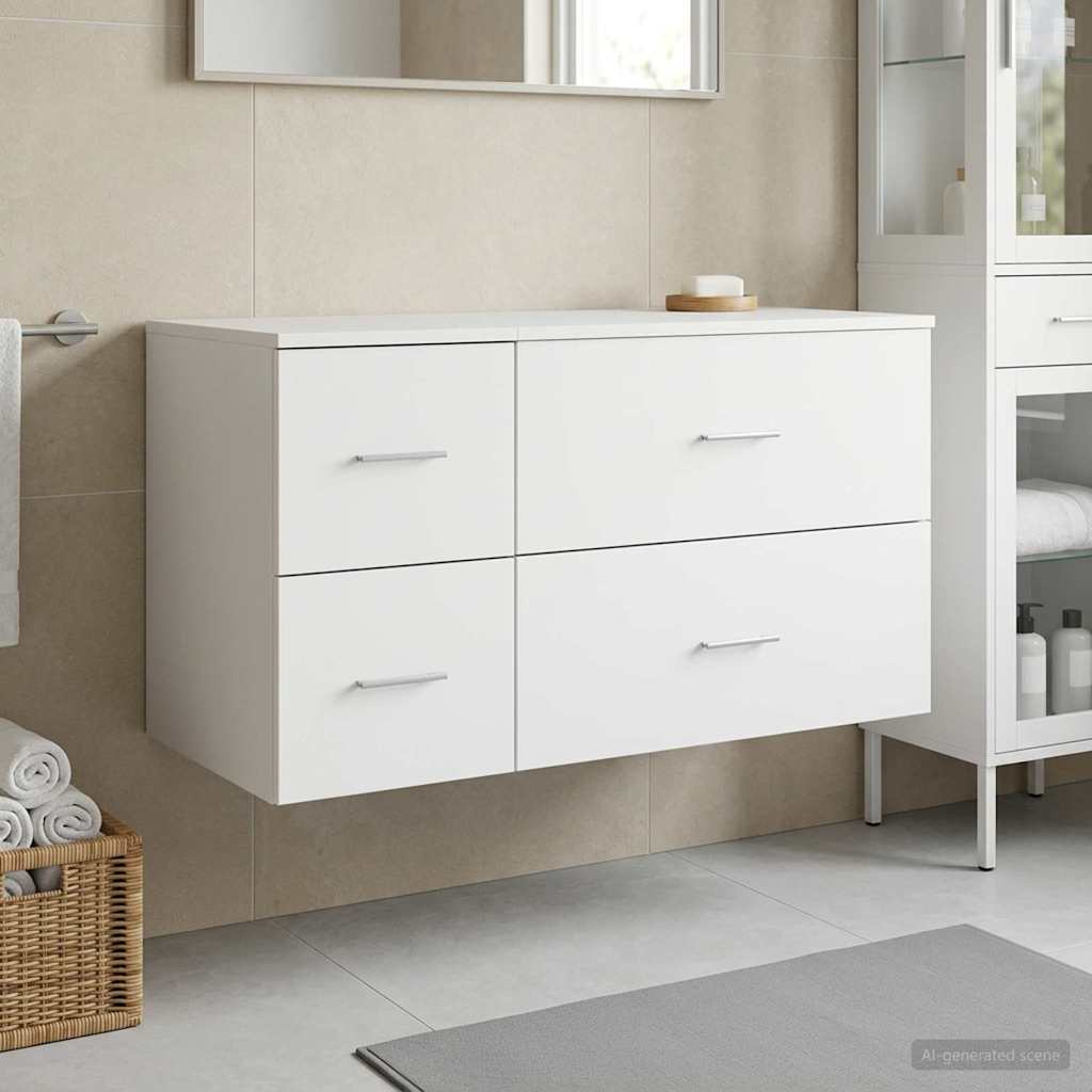 vidaXL Juego de muebles de baño 2 uds. Blanco Madera de ingeniería