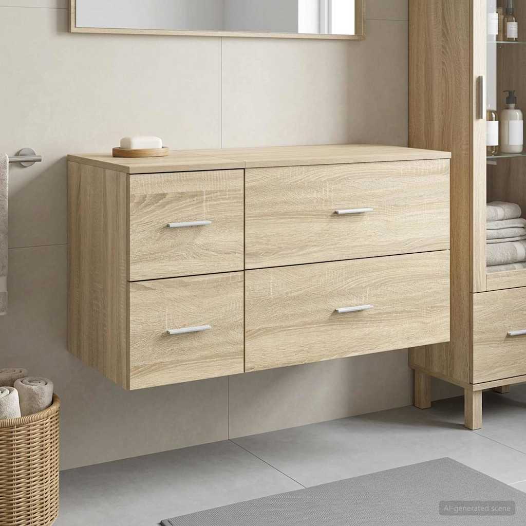 vidaXL Juego de muebles de baño 2 uds. Roble Sonoma