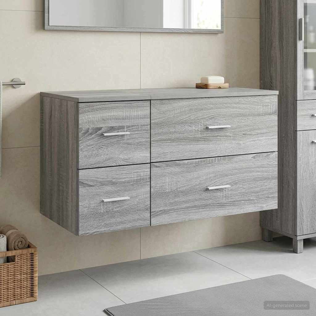 vidaXL Juego de muebles de baño 2 uds. Sonoma gris