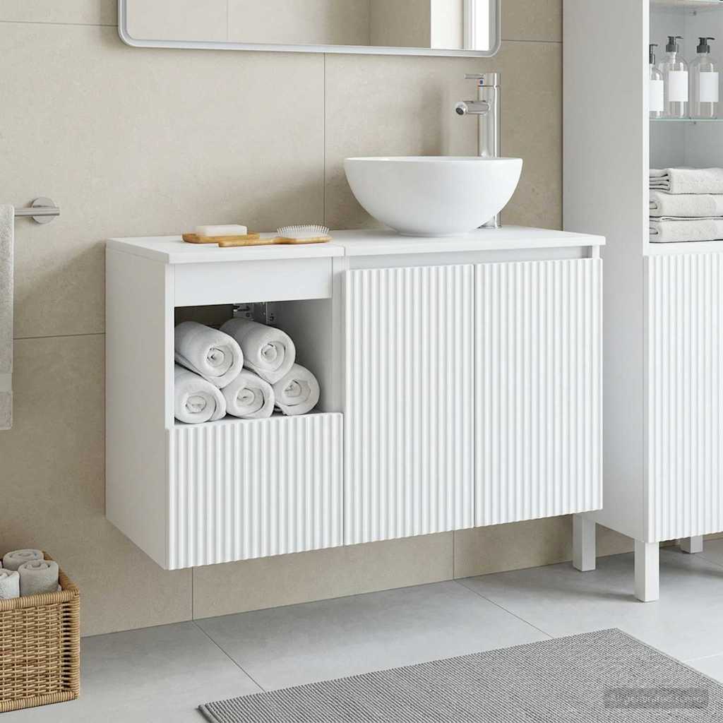 vidaXL Juego de muebles de baño 2 uds. Blanco Madera de ingeniería