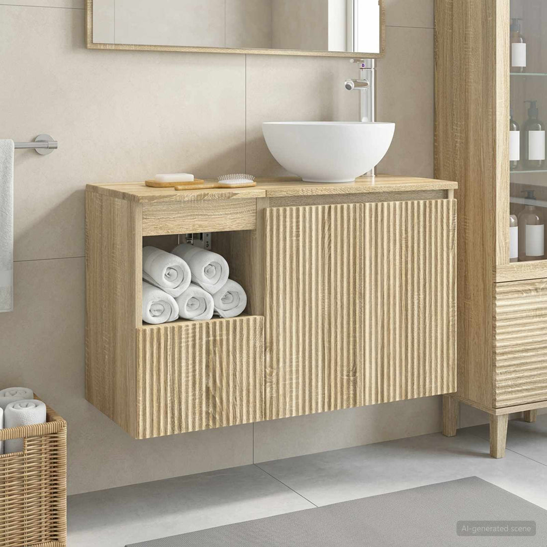 vidaXL Juego de muebles de baño 2 uds. Roble Sonoma
