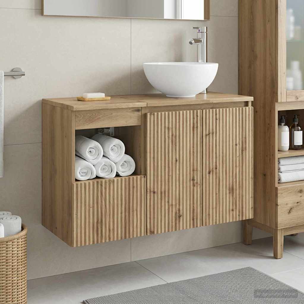 vidaXL Juego de muebles de baño 2 uds. Roble artisan