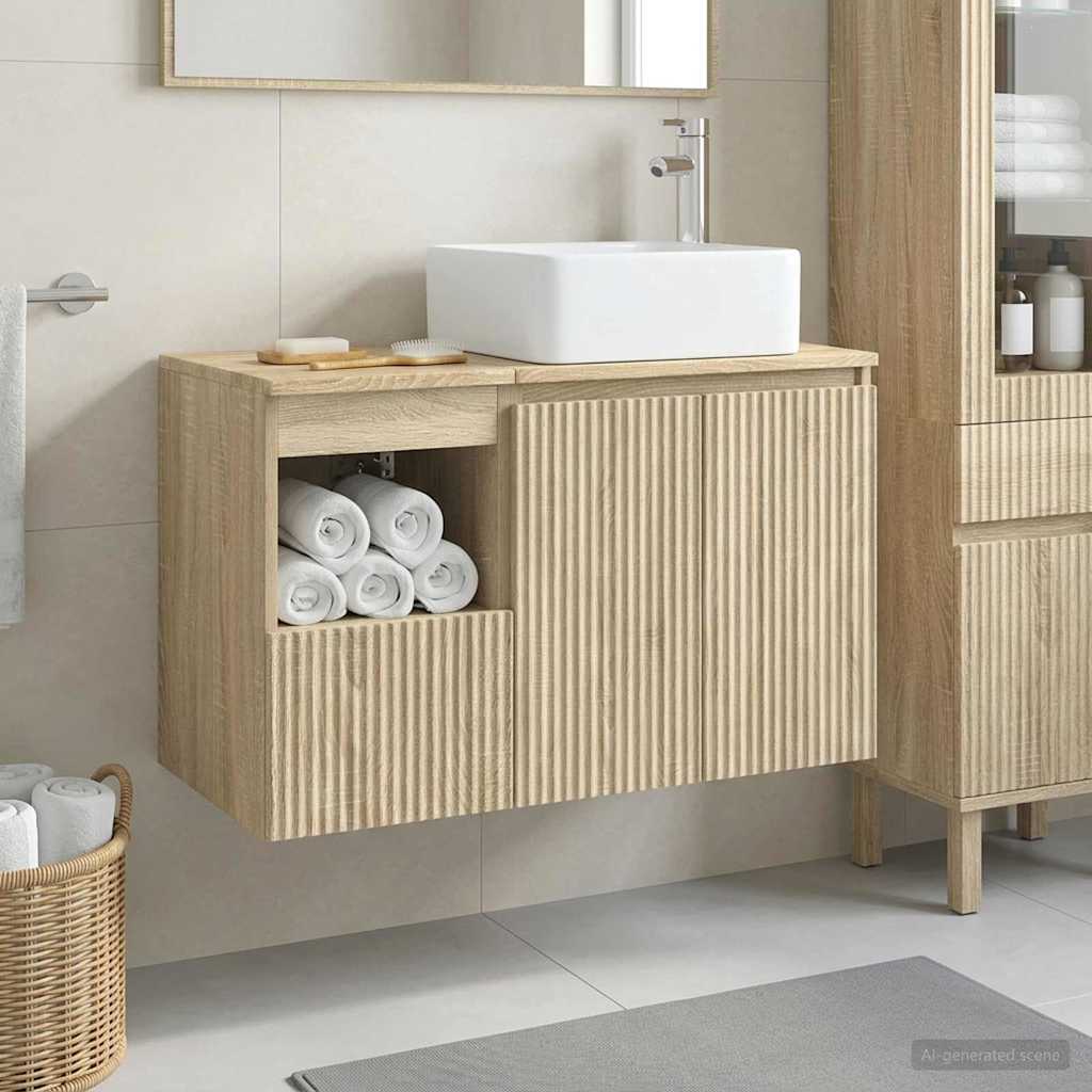 vidaXL Juego de muebles de baño 2 uds. Roble Sonoma