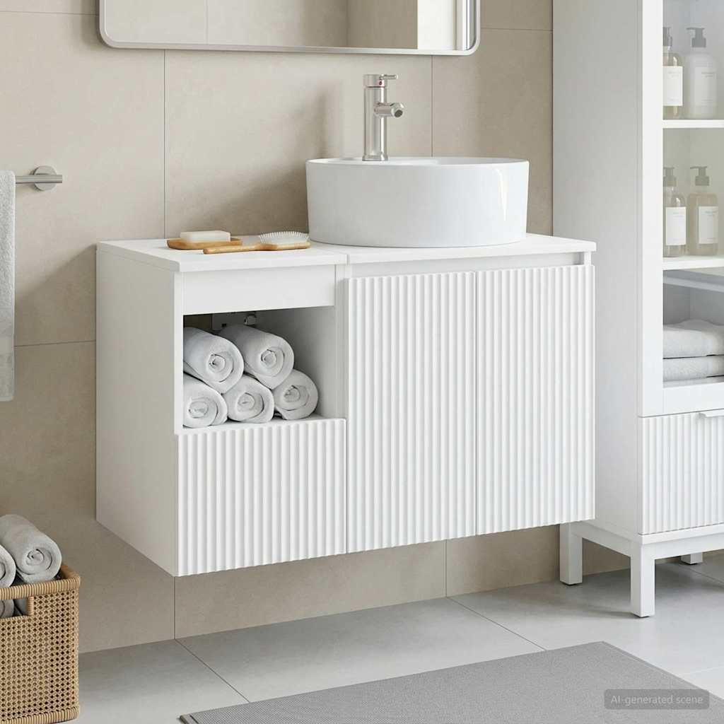 vidaXL Juego de muebles de baño 2 uds. Blanco Madera de ingeniería