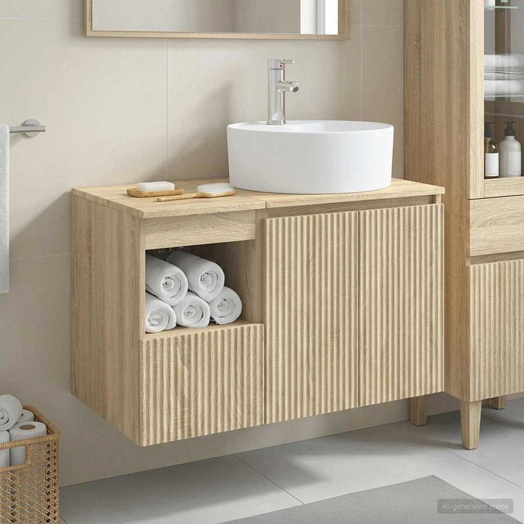 vidaXL Juego de muebles de baño 2 uds. Roble Sonoma