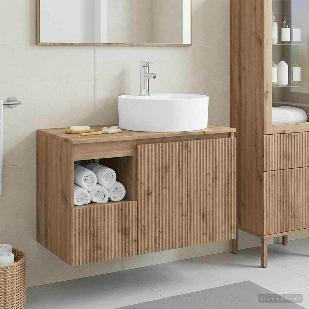 vidaXL Juego de muebles de baño 2 uds. Roble artisan