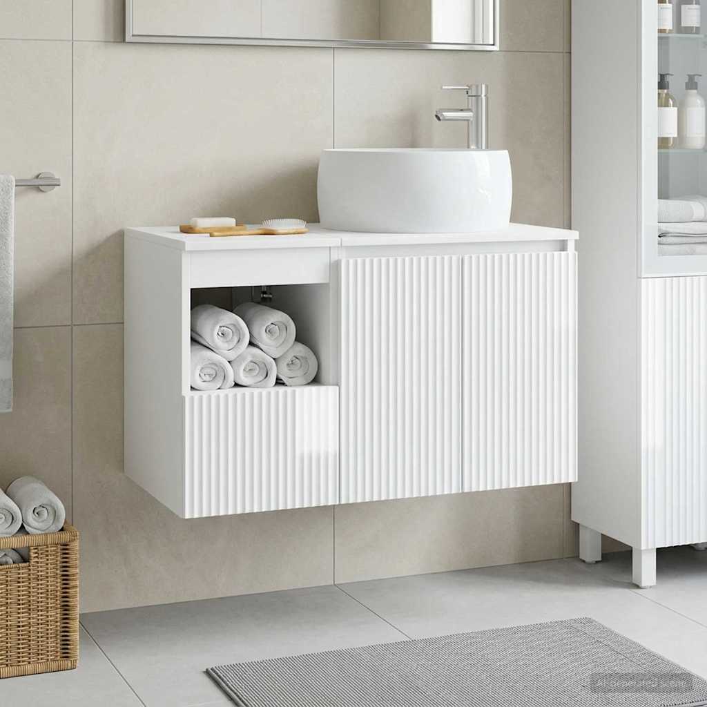 vidaXL Juego de muebles de baño 2 uds. Blanco Brillante
