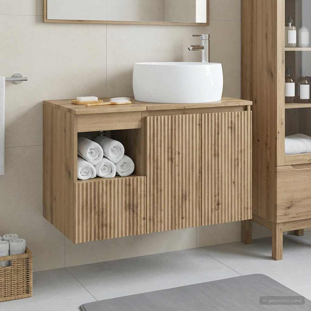 vidaXL Juego de muebles de baño 2 uds. Roble artisan