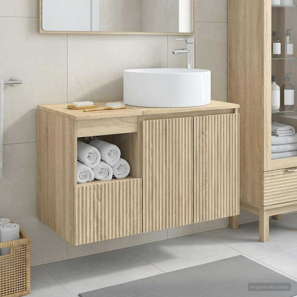 vidaXL Juego de muebles de baño 2 uds. Roble Sonoma