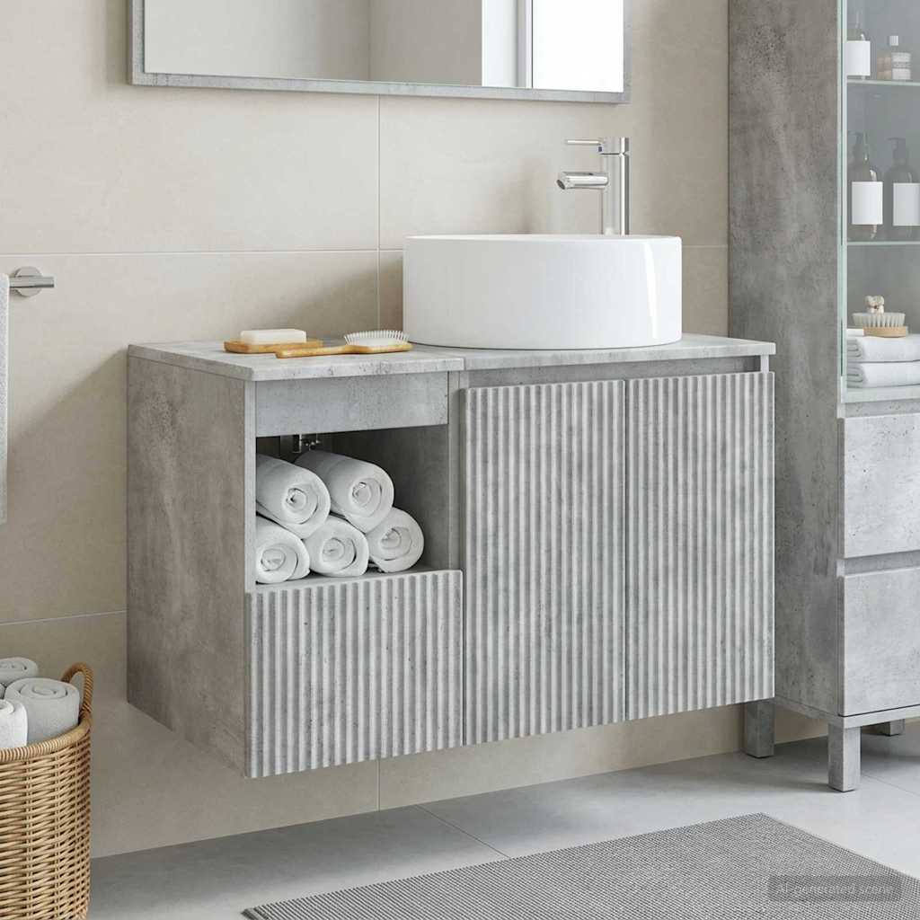 vidaXL Juego de muebles de baño 2 uds. Gris Hormigón