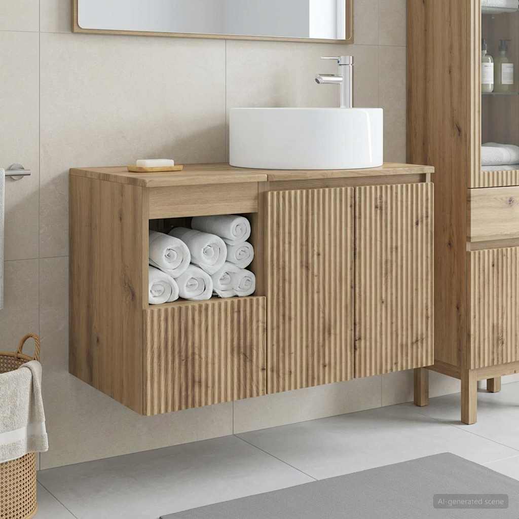 vidaXL Juego de muebles de baño 2 uds. Roble artisan