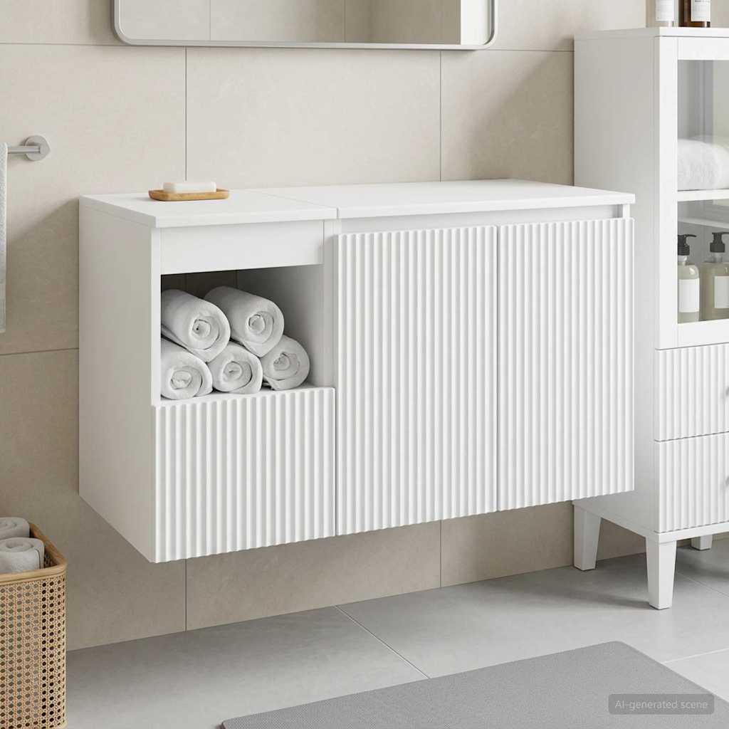 vidaXL Juego de muebles de baño 2 uds. Blanco Madera de ingeniería