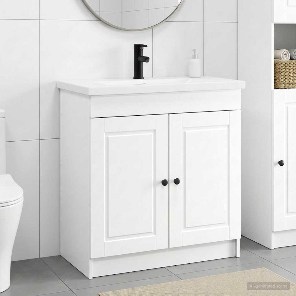 vidaXL Juego de muebles de baño Blanco 56 x 37,5 x 81 cm