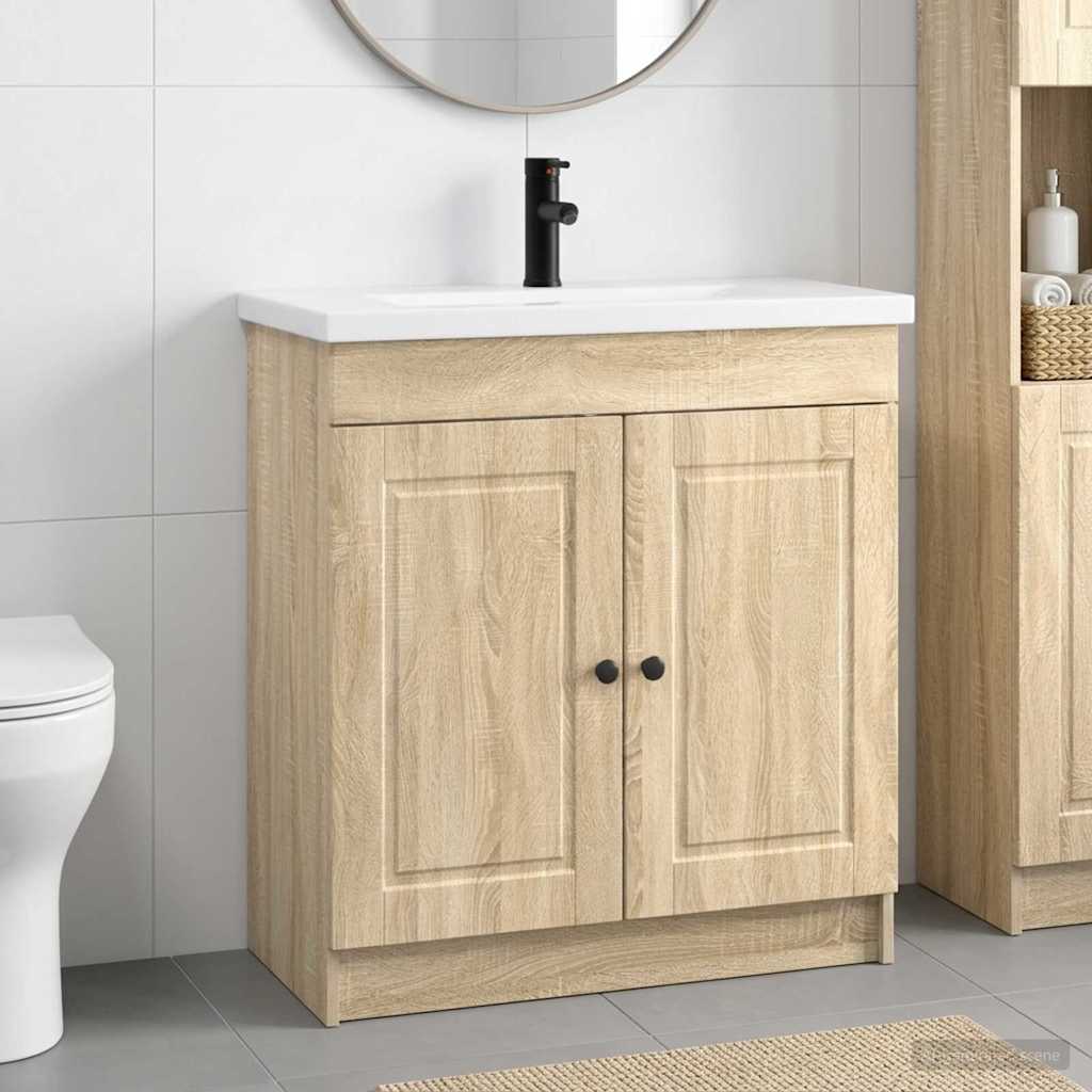 vidaXL Juego de muebles de baño Roble Sonoma 56 x 37,5 x 81 cm