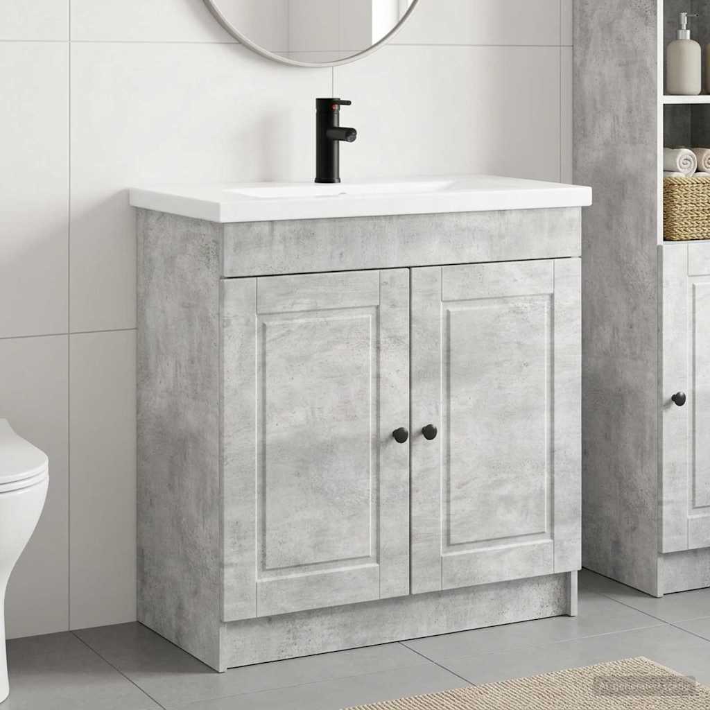vidaXL Juego de muebles de baño Gris Hormigón 78,5 x 37,5 x 81 cm