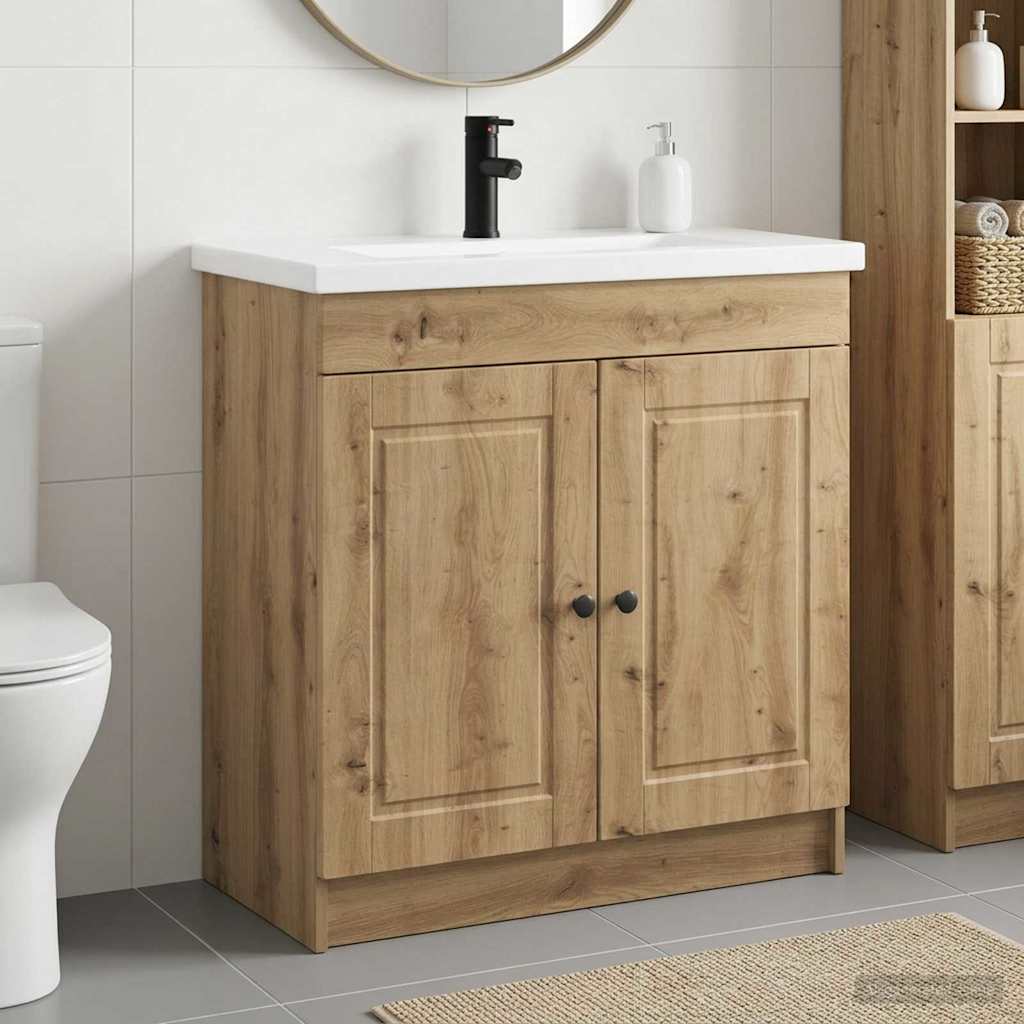 vidaXL Juego de muebles de baño Roble artisan 78,5 x 37,5 x 81 cm