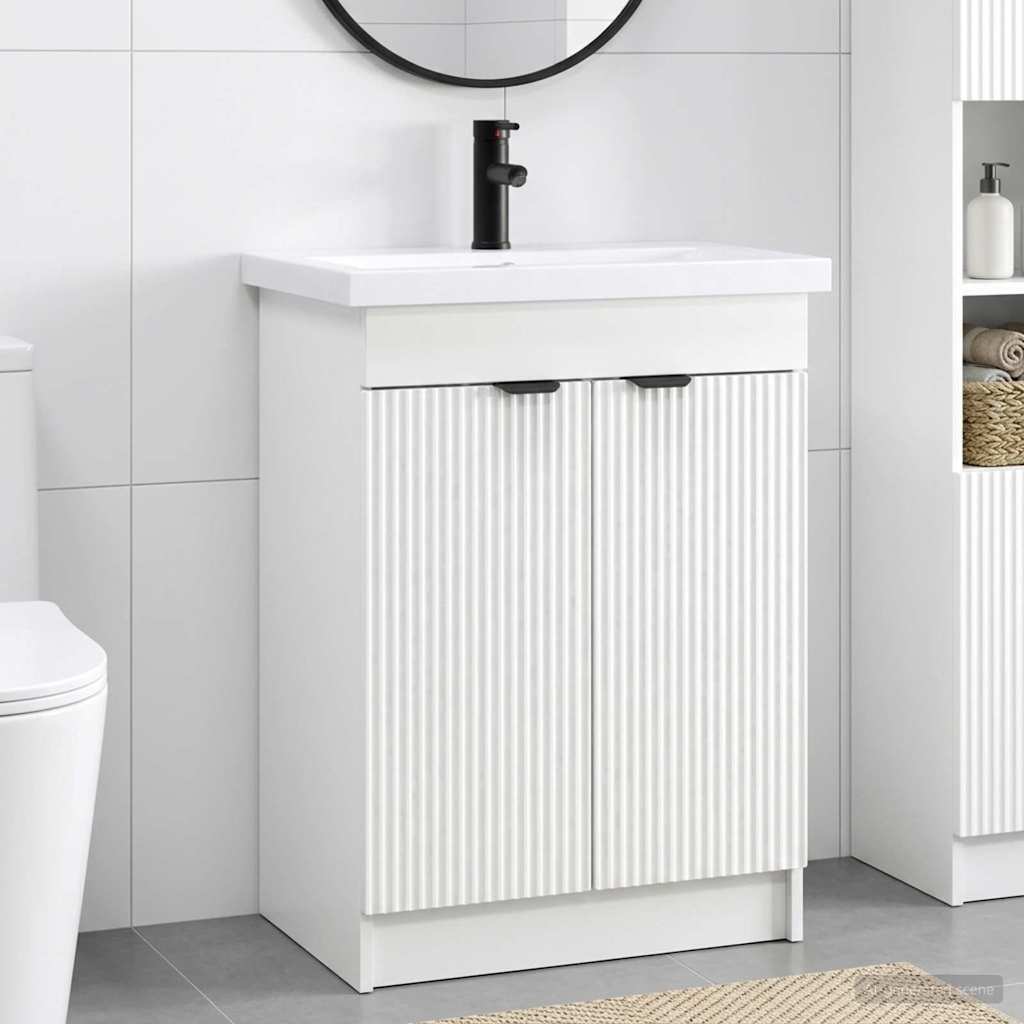 vidaXL Juego de muebles de baño Blanco 56 x 37,5 x 81 cm