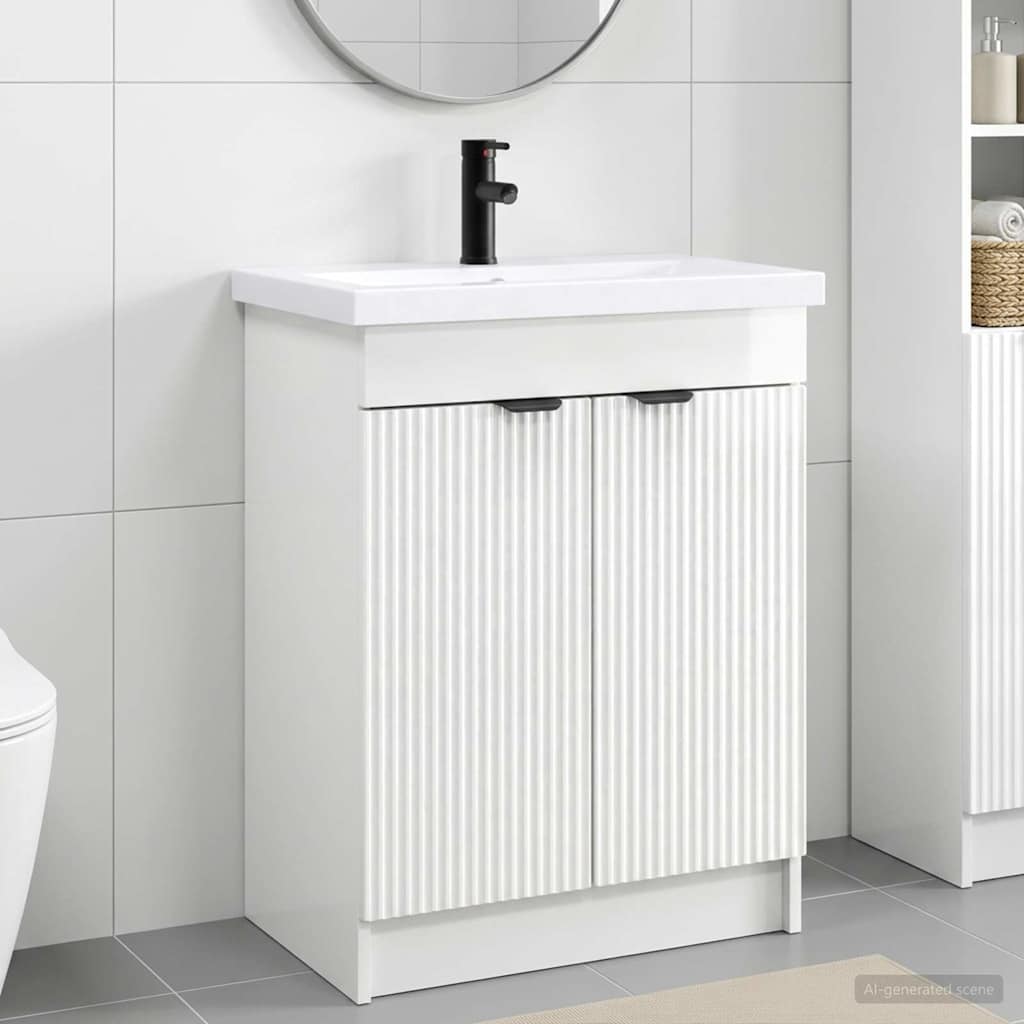 vidaXL Juego de muebles de baño Blanco Brillante 78,5 x 37,5 x 81 cm
