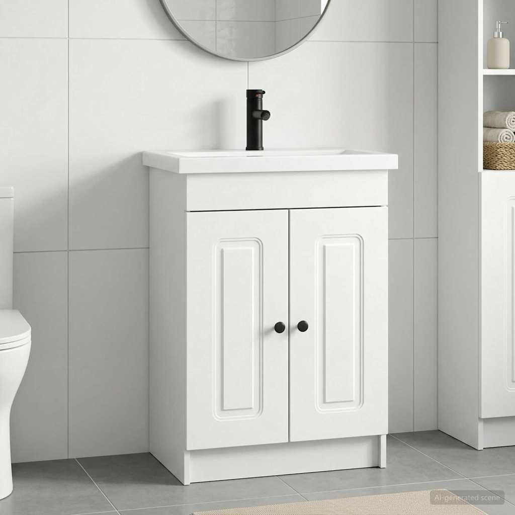 vidaXL Juego de muebles de baño Blanco 56 x 37,5 x 81 cm