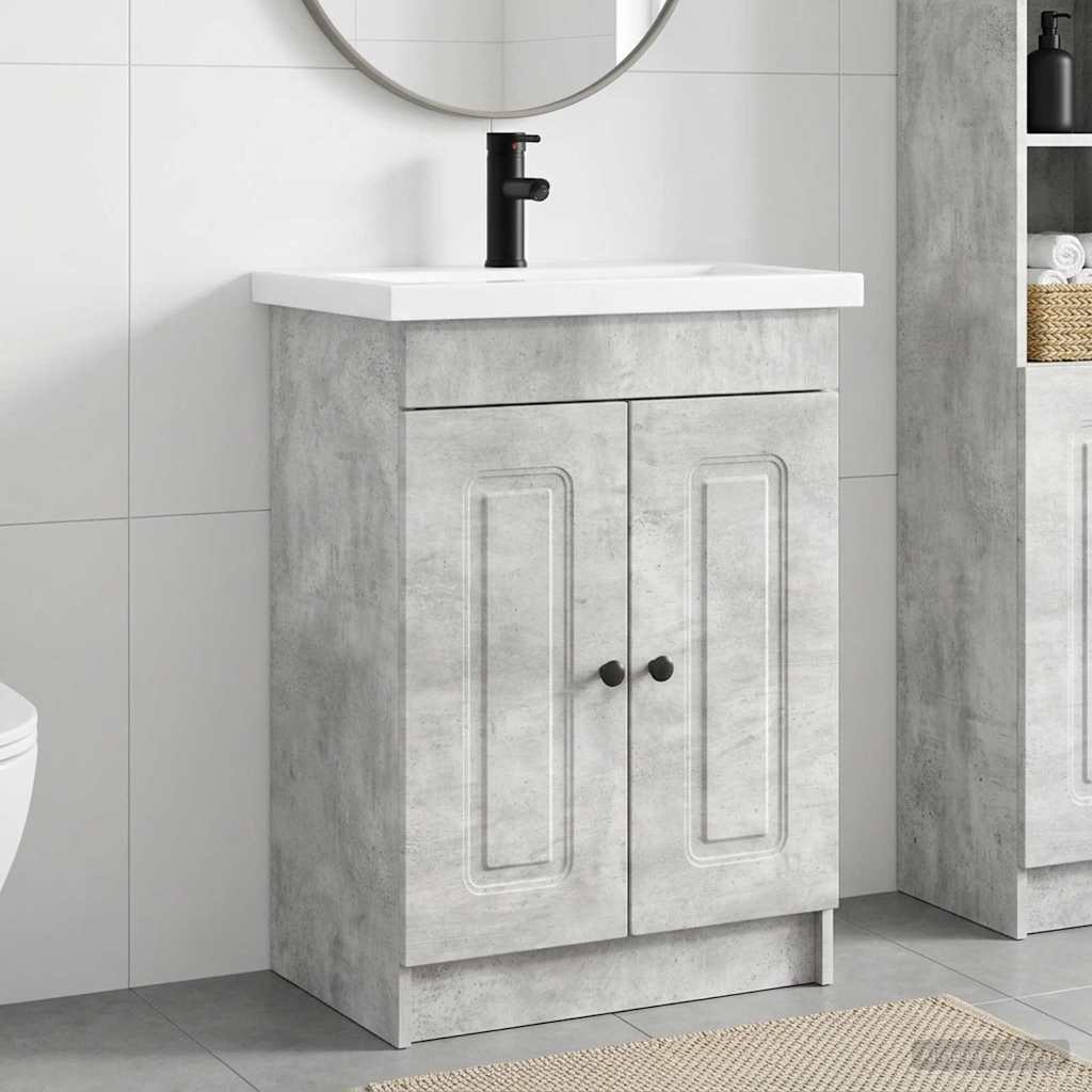 vidaXL Juego de muebles de baño Gris Hormigón 78,5 x 37,5 x 81 cm