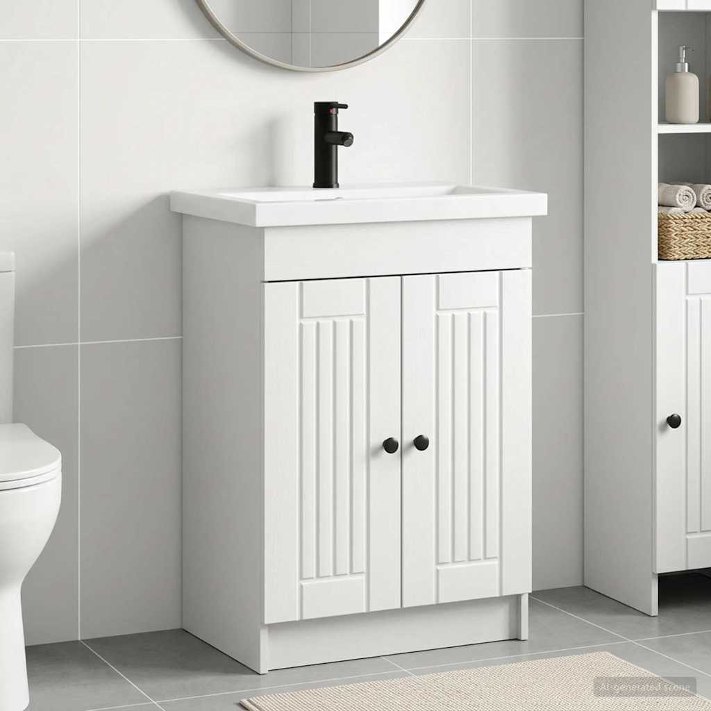 vidaXL Juego de muebles de baño Blanco 56 x 37,5 x 81 cm