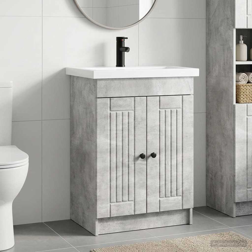 vidaXL Juego de muebles de baño Gris Hormigón 78,5 x 37,5 x 81 cm
