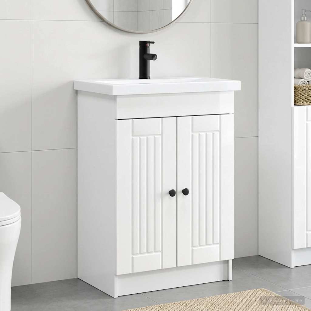 vidaXL Juego de muebles de baño Blanco Brillante 78,5 x 37,5 x 81 cm