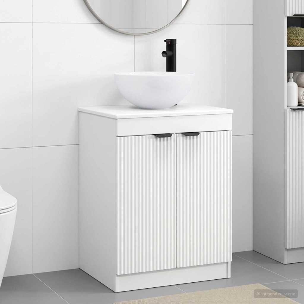 vidaXL Juego de muebles de baño Blanco Madera de ingeniería