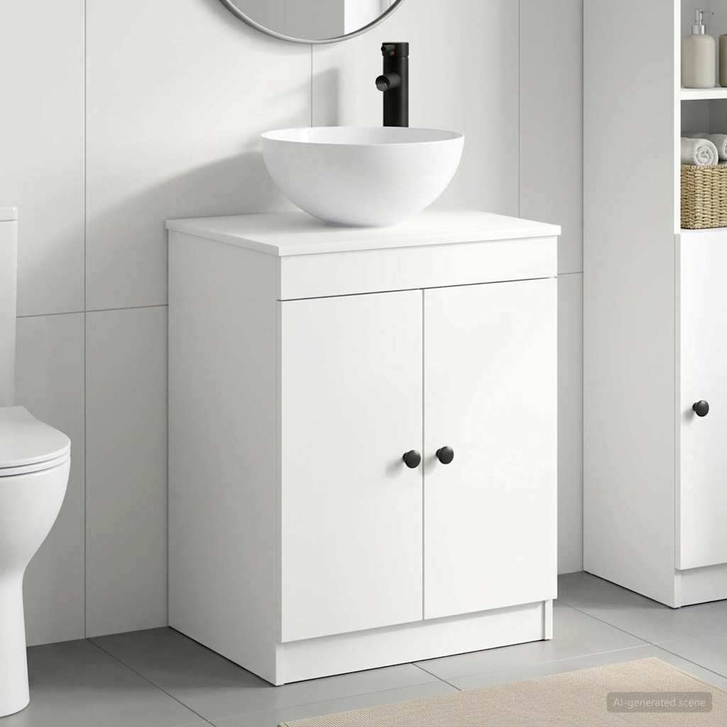 vidaXL Juego de muebles de baño Blanco Madera de ingeniería