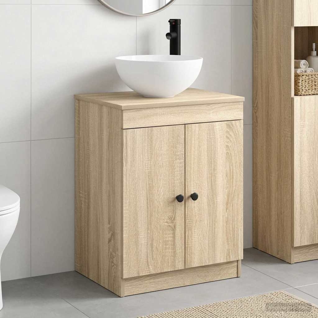 vidaXL Juego de muebles de baño Roble Sonoma Madera de ingeniería