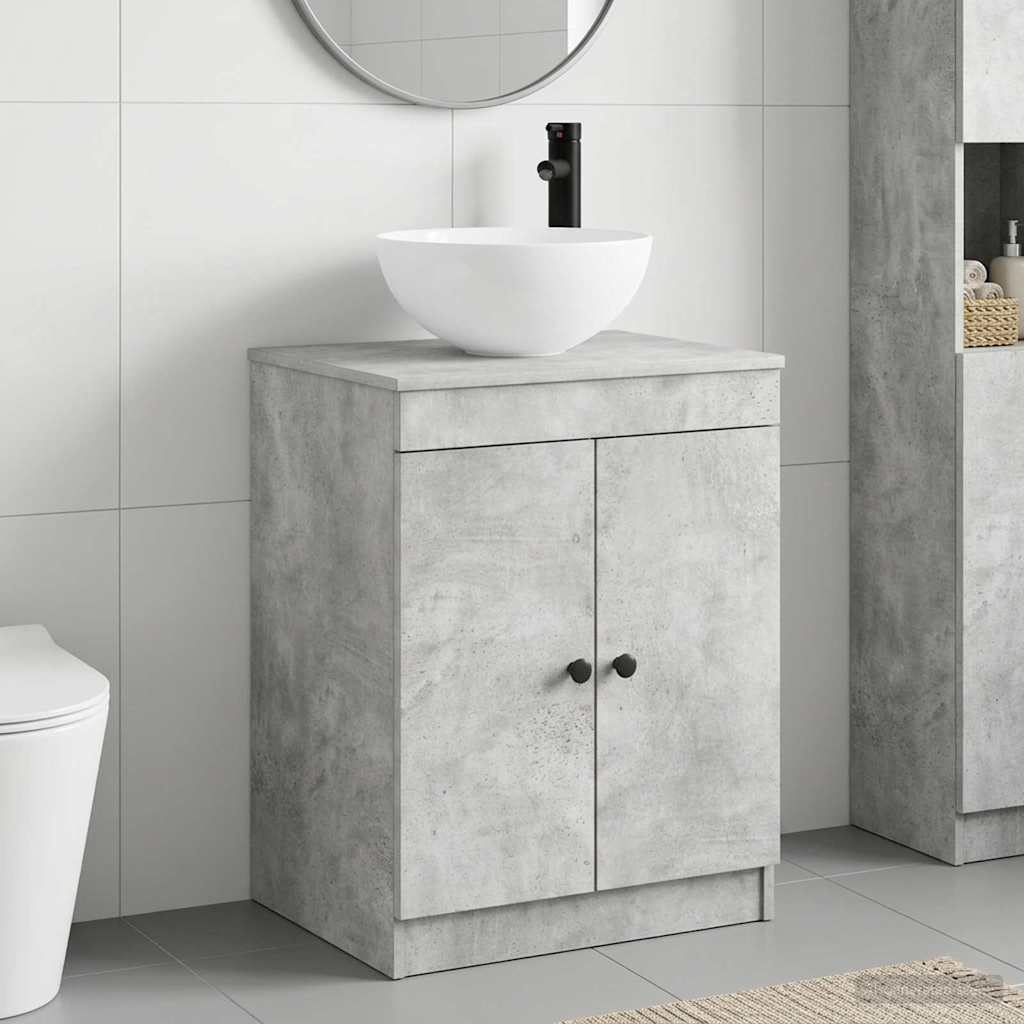vidaXL Juego de muebles de baño Gris Hormigón Madera de ingeniería