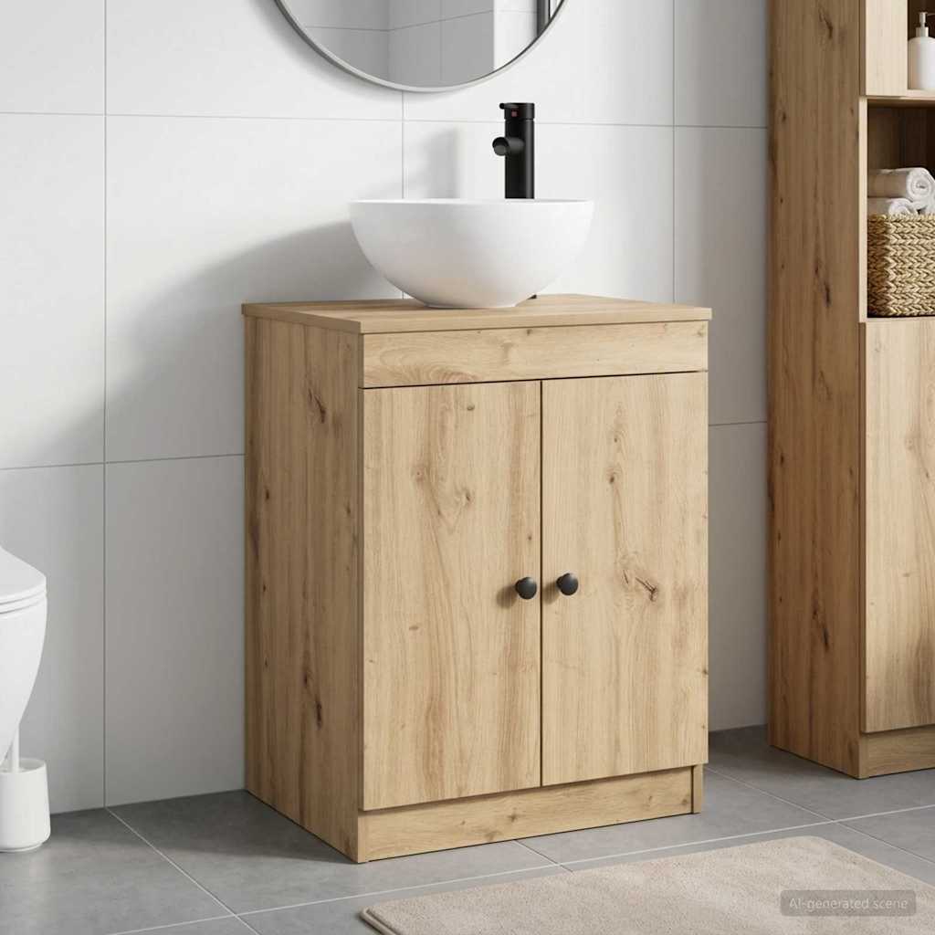 vidaXL Juego de muebles de baño Roble artisan Madera de ingeniería
