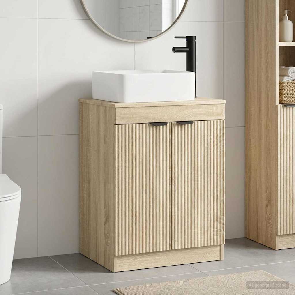 vidaXL Juego de muebles de baño Roble Sonoma Madera de ingeniería