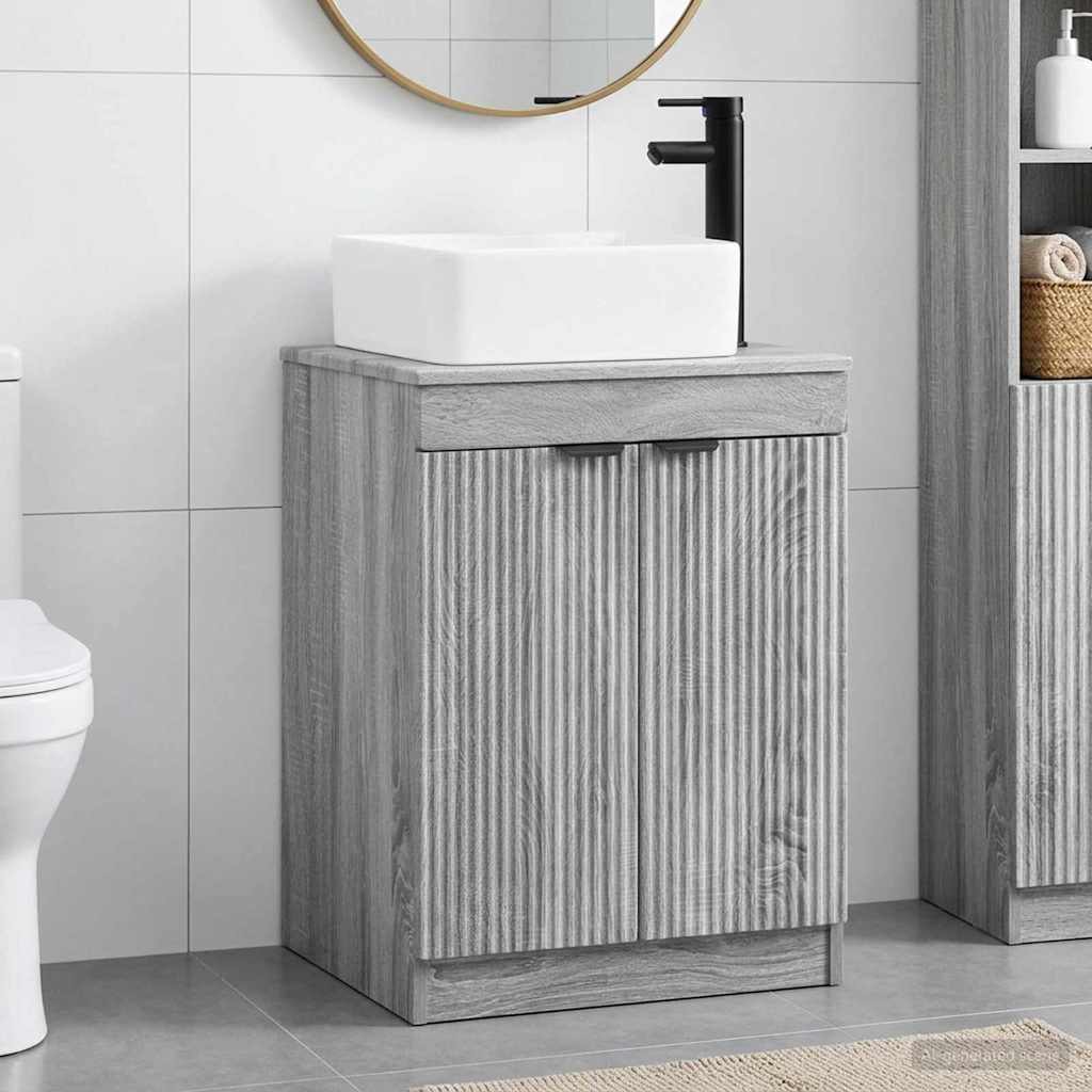 vidaXL Juego de muebles de baño Sonoma gris Madera de ingeniería
