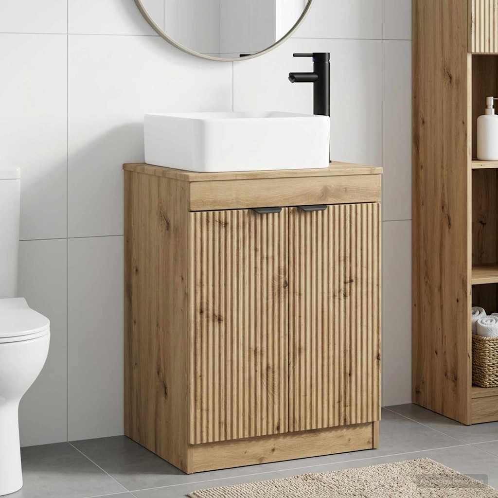 vidaXL Juego de muebles de baño Roble artisan Madera de ingeniería