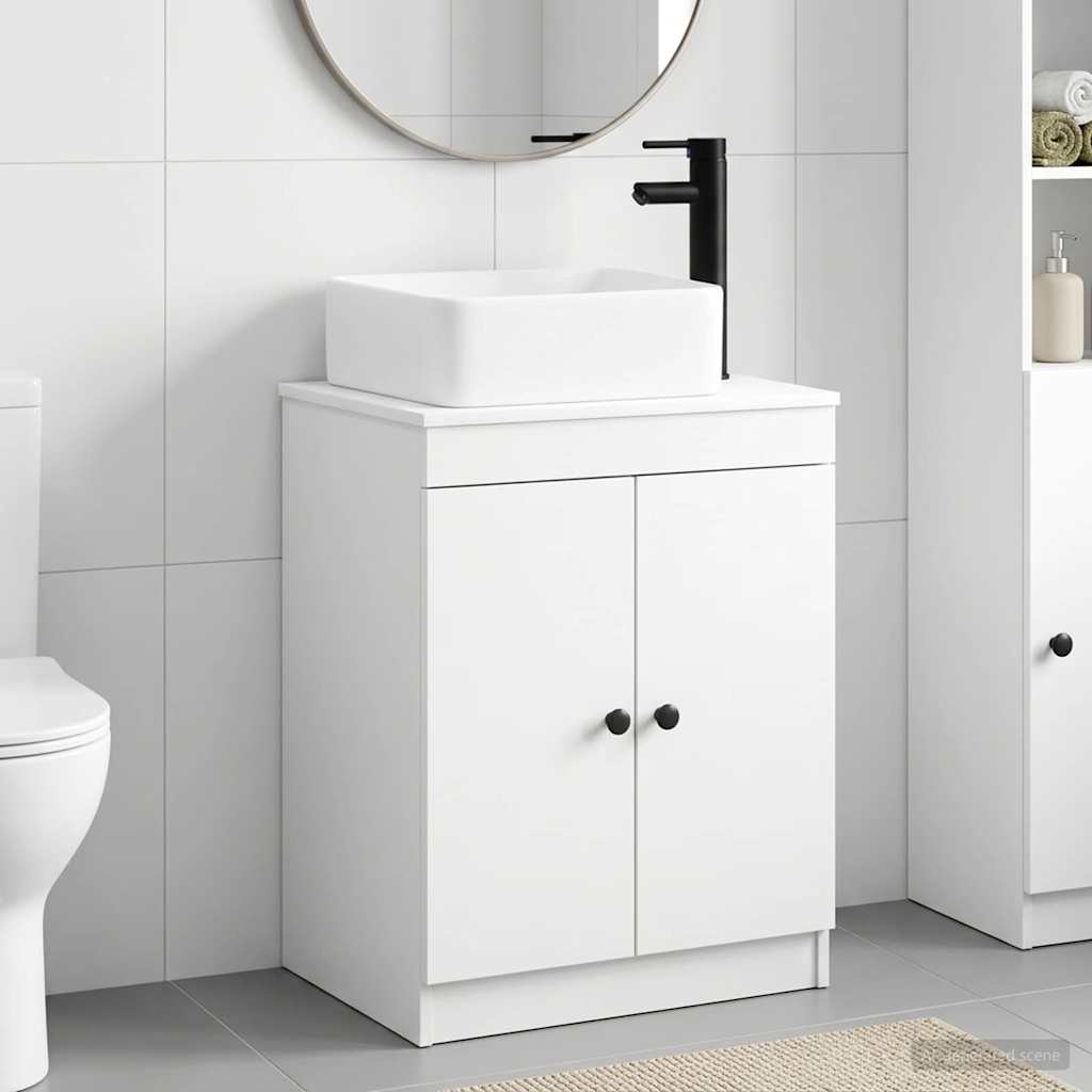 vidaXL Juego de muebles de baño Blanco Madera de ingeniería