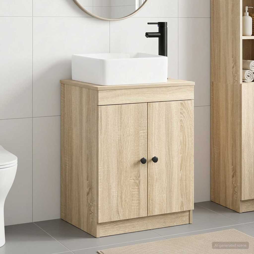 vidaXL Juego de muebles de baño Roble Sonoma Madera de ingeniería