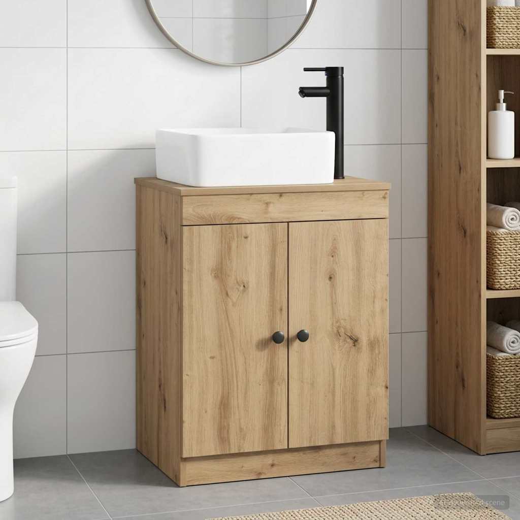vidaXL Juego de muebles de baño Roble artisan Madera de ingeniería