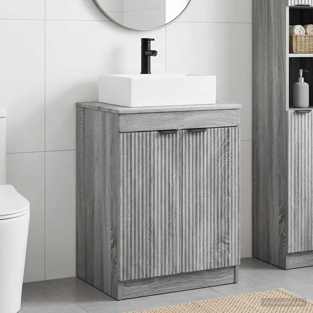 vidaXL Juego de muebles de baño Sonoma gris Madera de ingeniería