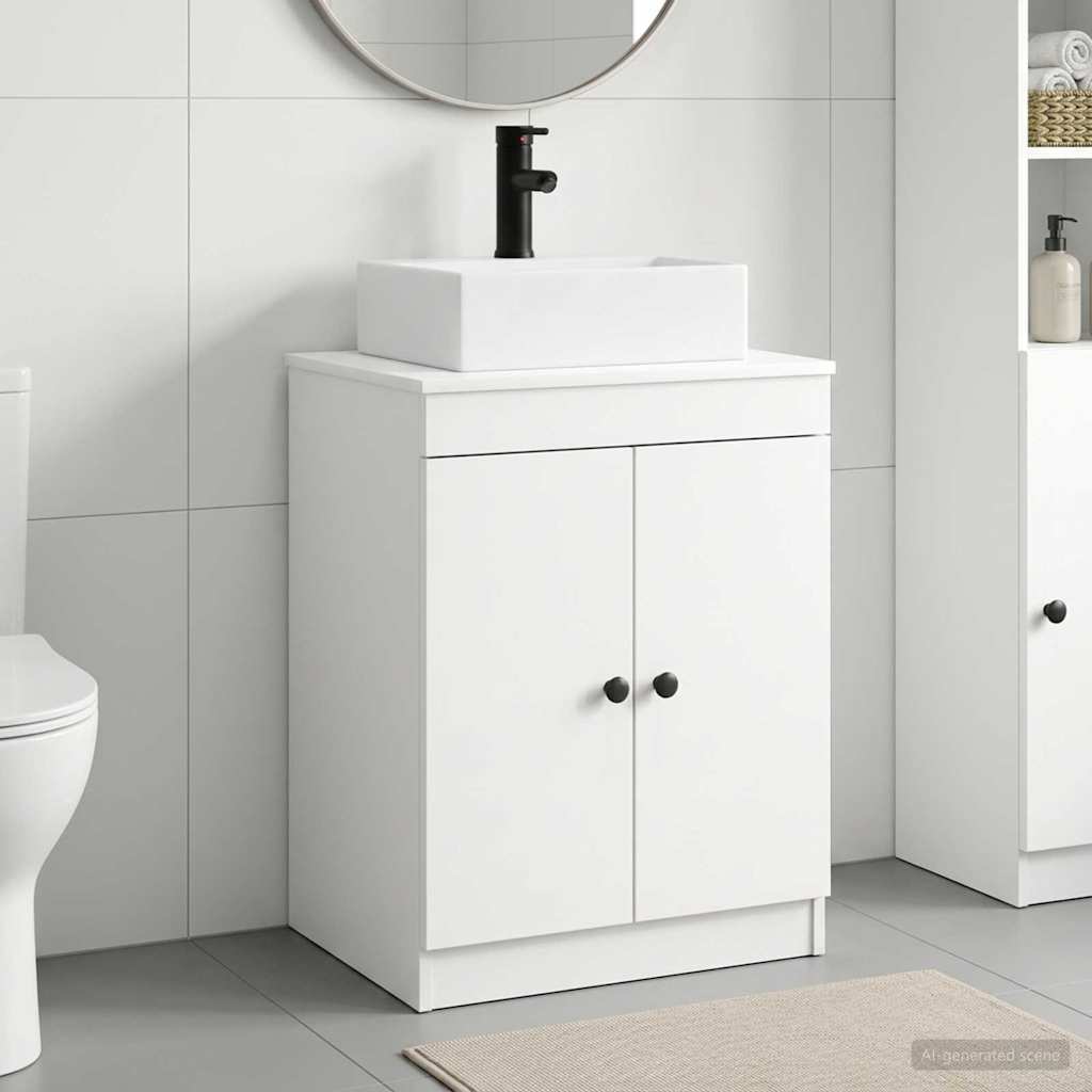 vidaXL Juego de muebles de baño Blanco Madera de ingeniería